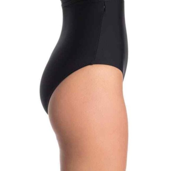 Ella Moss NWOT XS Black Essential Solids One Piece Ruffle Swimsuit - Picture 2 of 3